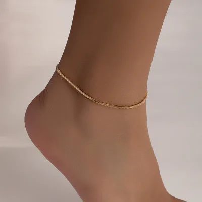 2023 New Cross-border Simple Snake Bone Anklet Trendy Cold Wind Anklet for Women