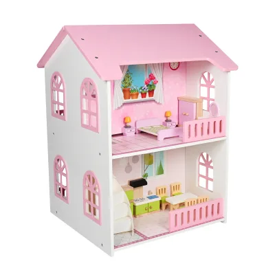 Kids Doll House Toy for Girls With  Miniature Doll House Furniture Accessories