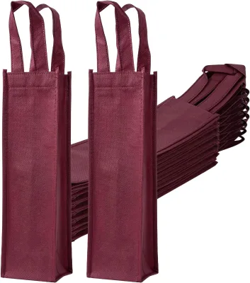 Single Bottle Non-Woven Fabric Wine Bags Champagne Nonwoven Double Gift Tote Bag Sublimation Wine Bag With Logo