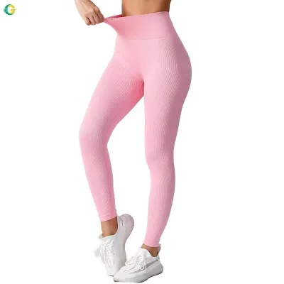 Wholesale OEM Logo High Elastic Waist Plaid Workout Leggings Yoga Pants for Women Manufacturer