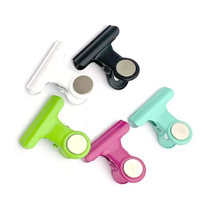 31mm Iron Colorful Magnetic Paper Clips Metal Paper Clip Holder Magnetic