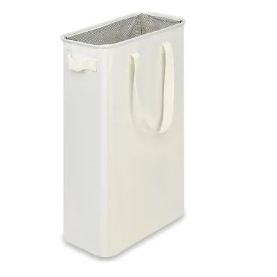 Slim Narrow Collapsible Laundry Hamper with Handles Modern Design Rectangle Shape 12.7 Gallons (48L) Capacity Beige