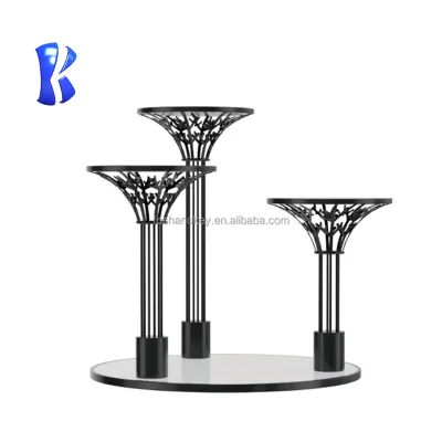 Buffet Food Display Stand Fruit Cups Display Stand for Buffet Style Unique BLACK 3 Tier Cake Stand Metal Dessert Display Stand
