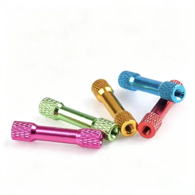 7075 Aluminum Alloy/Stainless Steel M3 Knurled CNC Machined Standoff Double Female Thread Spacer Column for FPV Drone Frame RC