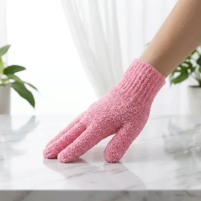 Z Durable Five-Finger Bath Gloves with Nylon & Konjac Material Thick Scrubbing Gloves for Adults Eco-Friendly Body Care