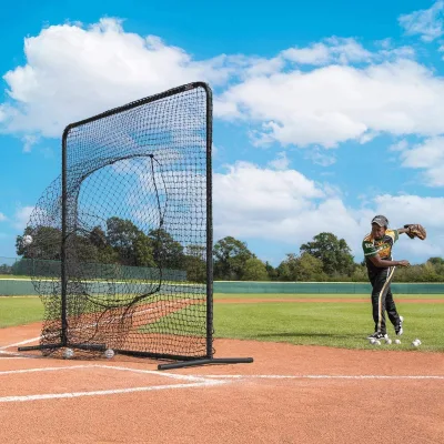 Fortress Baseball Sock Net Screen/Pro Quality 7ft X 7ft Baseball Hitting Net for Soft Toss and Hitting Tee Practice