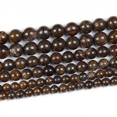 Natural Copper Bronzite Loose Gemstone Beads, Brown Bronzite Bead for Jewelry Making 4mm 6mm 8mm 10mm 12mm