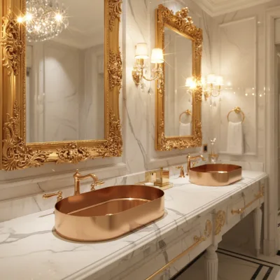 Oval Polished 304 Stainless Steel Art Basin Bathroom Counter Sink Brushed Rose Gold Vessel Basin