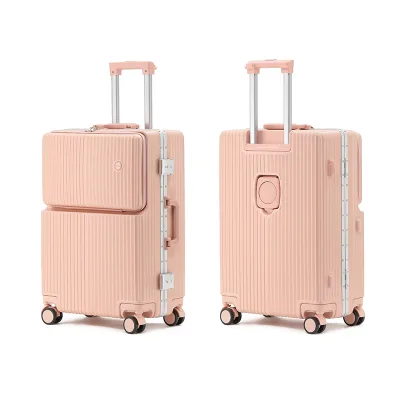 Custom High Quality New Luggage Suitcase Unisex ABS Hard Shell Suitcase with Spinner Caster Aluminum Suitcases