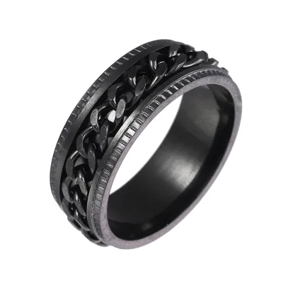 Trendy Stainless Steel Fidget Rings 8mm Multi Color Spinner Rings for Women