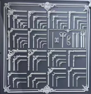 Wholesale New Construction Material Slim White Boards Decorative PU Wall Panel Moulding for Sale