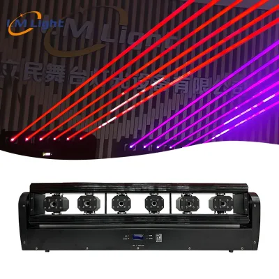 LM Factory RGB Full Color 6 Eye Laser Lights for Night Club Dj Disco Nsound Control/dmx Stage Moving Head Laser Light bar