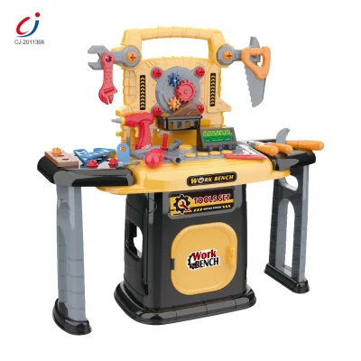 Chengji Role Maintenance Worker Pretend  Set Work Bench Plastic Screw Electric Drill Tool Toy for Kids