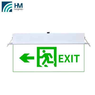 HONGMAO 220V Embedded Aluminum Fram Emergency Glass Exit Sign Board