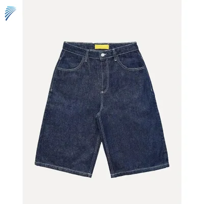 Custom Men's Vintage Baggy Denim Jean Shorts Breathable Cotton Jogger Shorts with Loose Fit and Summer OEM Pockets