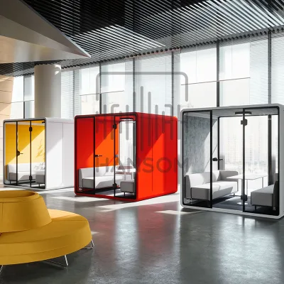 Customized Movable Soundproof Booth Glass Office Meeting Soundproof Office Phone Booth Pods Pea Pod Decorations