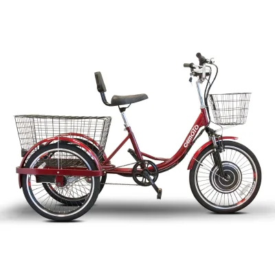 2022 New Model Light Weight E-trike Cargo 48V 500W Big Back Seat 22 Inch Step 3wheel Electric Bicycle Tricycle