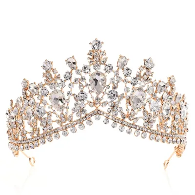 Crystal Wedding Tiara Princess Hair Accessories Birthday, Silver Fast for Women, Prom Crown Rhinestone and Alloy Competitive