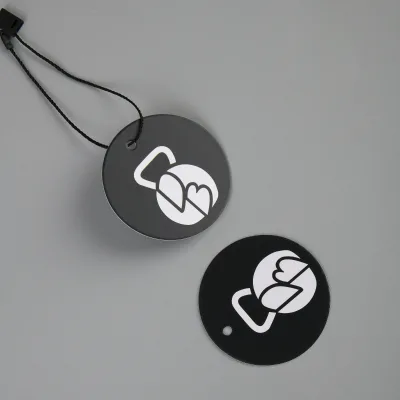 Custom Eco-Friendly Silk Screen Printing Tags Sustainable End Fold Recyclable Clothing Tag Printed Garment Label