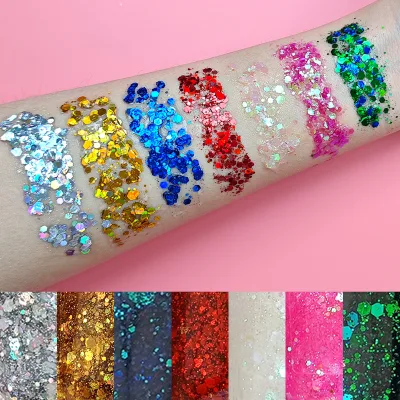 Glitter Spray Waterproof Thick Shiny Gel for Face & Body Painting Vegan Non-Toxic Multi Color