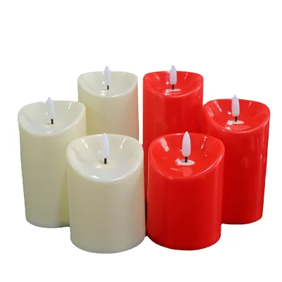 Red Wedding Celebration Remote Led Candle Swaying 3D Led Candles With Remote Control