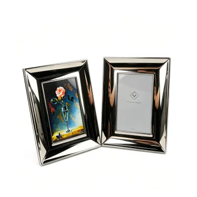 Charming Retro Distressed Silver Plated Metal Custom Picture Frame for Bedroom Nightstand Vintage Look