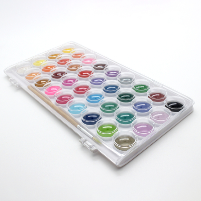 Non Toxic Kids Item Easy to Mix 36 Colors Water Color Paint Set Watercolor Pigment Solid Gouache Paint with Brush