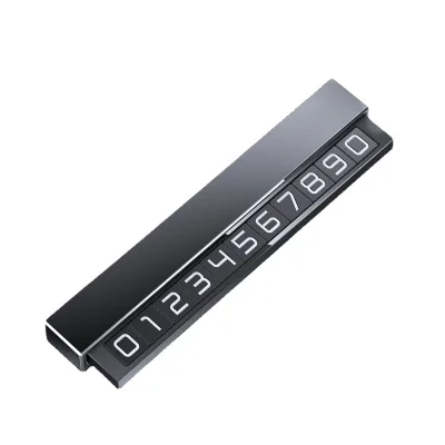 Metal Car Mobile Phone Number Plate Can Slide to Hide Creative Luminous Temporary Parking Plate