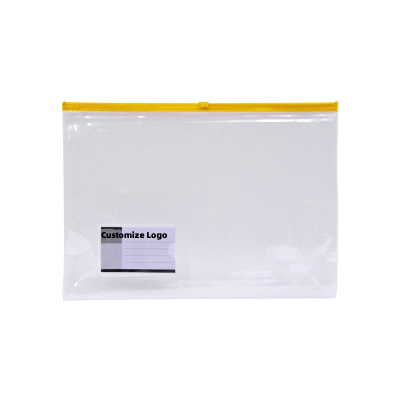 China Factory Mesh Zipper Pouch Document Bag Waterproof Zip File Folders for School Office Supplies Plastic Envelope File Folder