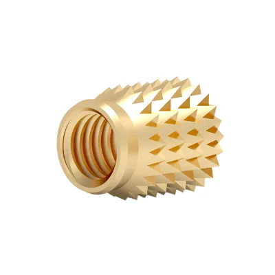 CNC M2-M10 Barbs Press-in Knurling Brass Threaded Inserts for Heat Staking with High Torque