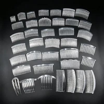 Clear White Plastic Hair Combs Collection Smooth Teeth Hair Side Combs Hair Decor for Women Girls Daily Hairstyle Party Dating