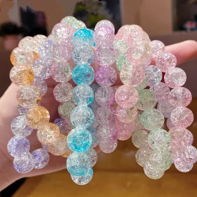 New Design Student Gift Pink Charms Adjustable Beads Bracelet Crystal Colored Beads Bracelet for Women