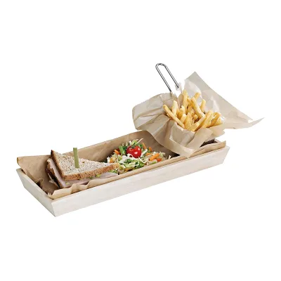 Natural Wood Serving Trays Long Wood Tray for Snacks