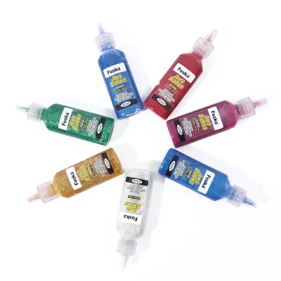 FOSKA Colorful Safe Material Handmade Paper Craft Glitter Glue Bulk for Classrooms Holiday Parties or Family Crafting Sessions