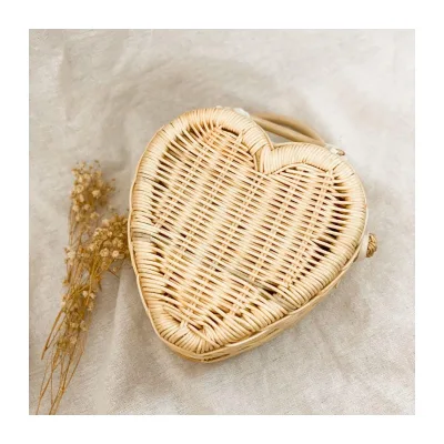 Mini Small Kids Purses Rattan Children Baby Basket Purse Toys Wholesale Customizable logo OEM Accept