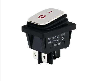 KCD4 Stainless Steel Waterproof Boat Switch 4-pin 6-pin 2/3 Gear with Light 30A High Current Rocker Switch