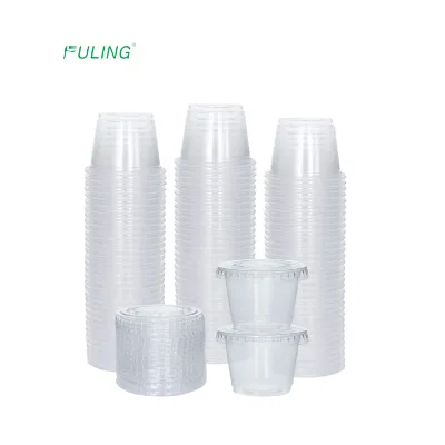 Mini Plastic Sauce Containers pp Sauce Dispenser Plastic 0.75 1 oz 1.5 oz 2 oz Portion Cups with Lids