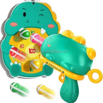 Beijingqi Kids Outdoor Sports Shooting Games Dinosaur Toy Guns Plastic Water Ejection Sticky Ball Target Plate Dart Board