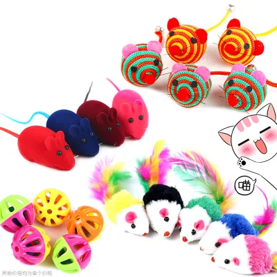 Wholesale Pet Toy Sisal Mouse Feather Funny Cat Chewing Grinding Claw Sisal Feather Mouse Toy