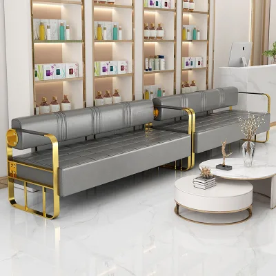 Luxury Bamboo Salon Barber Reception Sofa Chair for Long Waiting Period