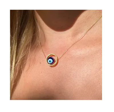 Bohemian Minimalist Evils Eye Necklace Anxiety Relief Necklace Gift for Her