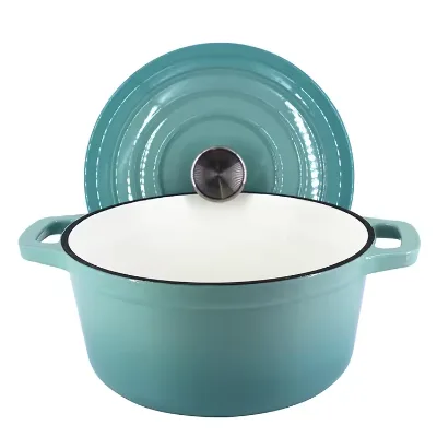 Factory Wholesale Round Enamel Soup Pot Cooking Pot Household Cookware Greed Dutch Oven Enamel Cast Iron Casseerole With Lid