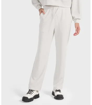 Custom Logo Sweatpants for Women Lounge Yoga Workout High Waist Joggers Pants with Pockets
