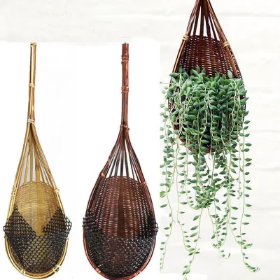 Bamboo Woven Bamboo Basket and Hanging Basket