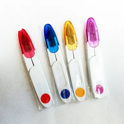 Small Multi-Color Transparent Covered Fishing Pliers Cross Stitch Yarn Line Cutter with Cap Various Colors Available