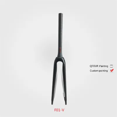Carbon Fiber F01 Road Bike 700C Quick Release V Brake Barrel Axle Disc Brake Competition Road Fork