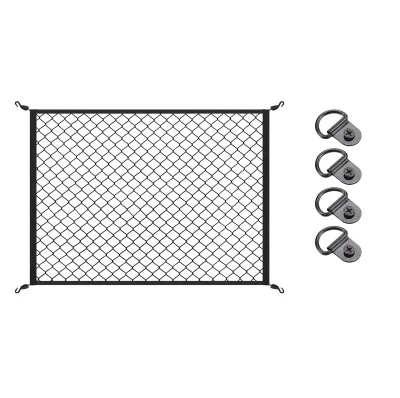 Factory Direct Trunk Cargo Storage Net Adjustable Elastic Nylon Mesh Organizer with Hooks for SUV Jeep Truck