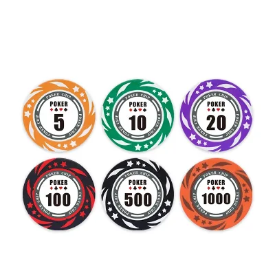 YH 14g Free Design Gambling Casino High Quality Clay Star Poker Chips Set Custom Texas Poker Chips Set