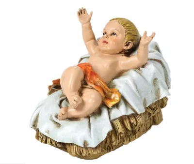 Color Baby Jesus Figure for 27" Scale Nativity Collection, 6.25" H, Resin and Stone, Decorative, Collection, Durable, Long