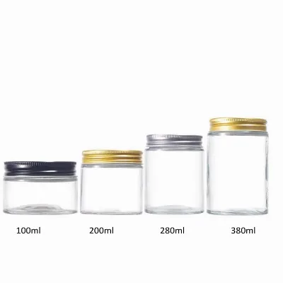 8OZ 250ML Round Cosmetics Beauty Glass Jars Kitchen Storage Container Canning Jars With Metal Aluminum Lid